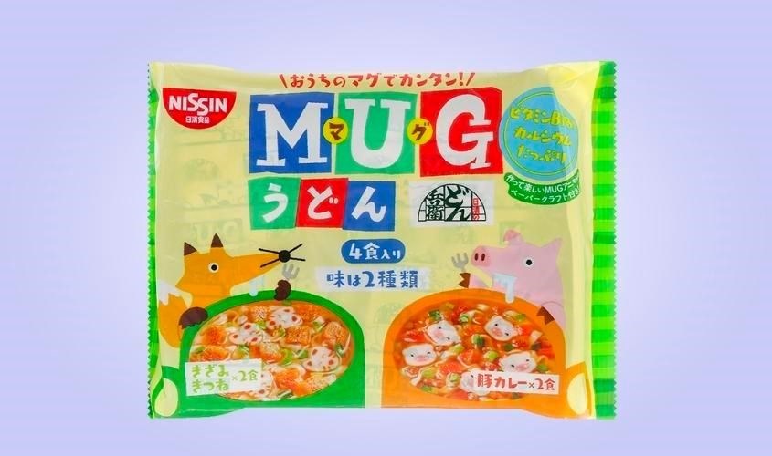 4 gói mì udon ăn dặm vị đậu phụ, cà ri heo Nissin MUG 94g (từ 1 tuổi)