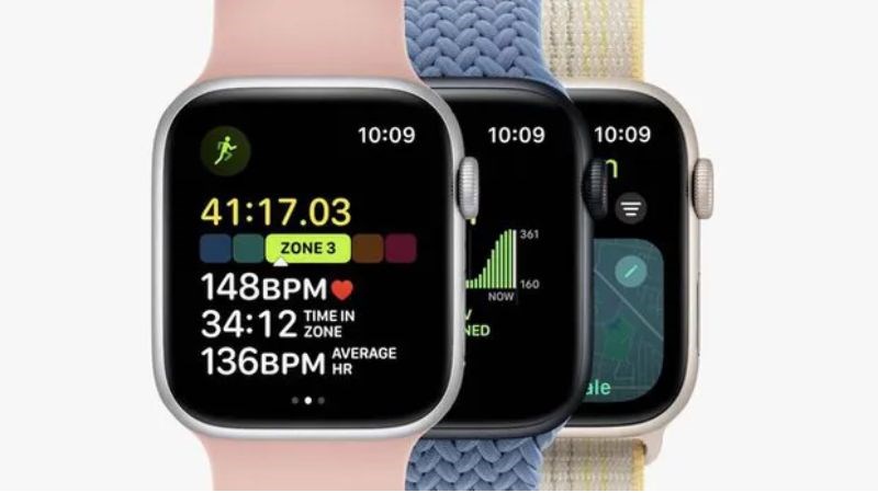 Phần viền bezel ở mặt trước của Apple Watch 2023 đem tới m&agrave;n h&igrave;nh lớn hơn.