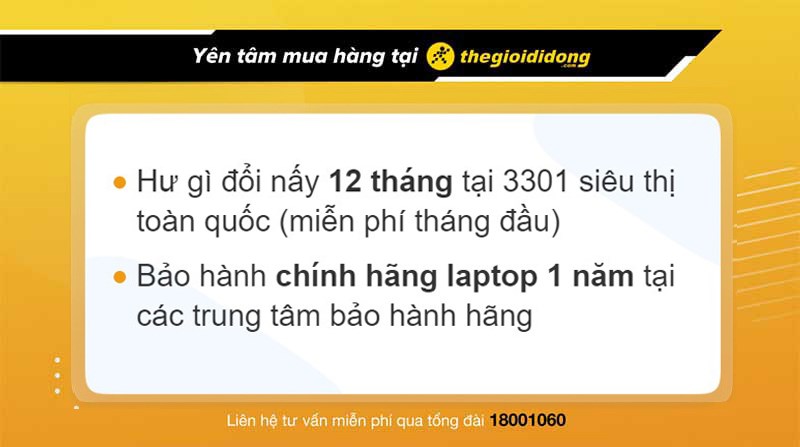 Ch&iacute;nh s&aacute;ch bảo h&agrave;nh hấp dẫn khi mua laptop tại cửa h&agrave;ng TGDĐ