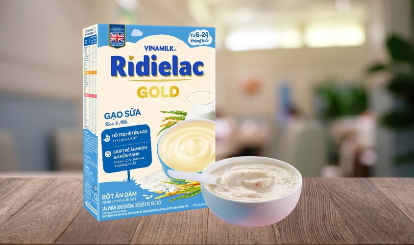 Bột ăn dặm Vinamilk RiDielac Gold gạo sữa hộp 200g (6 - 24 tháng)