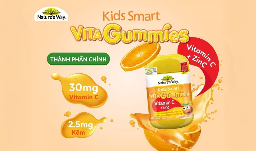 Kẹo dẻo bổ sung vitamin Kids Smart Vitamin+Zinc 60 Gummies