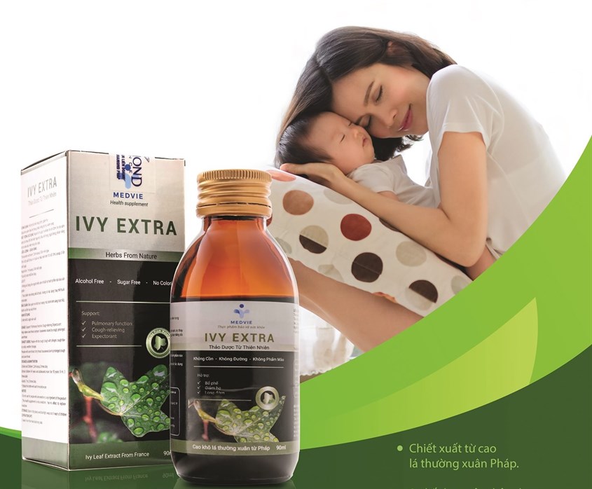 Siro Medvie Ivy Extra giảm ho, bổ phổi 90 ml (từ 0 tháng)