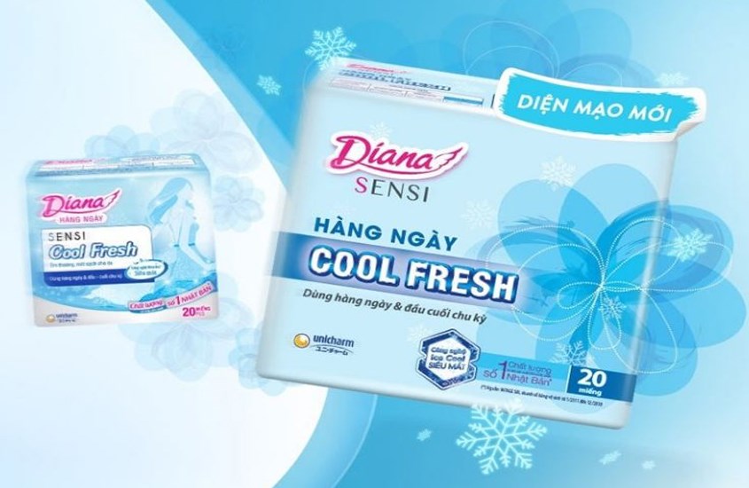 Băng vệ sinh Diana Sensi Cool Fresh dùng hằng ngày