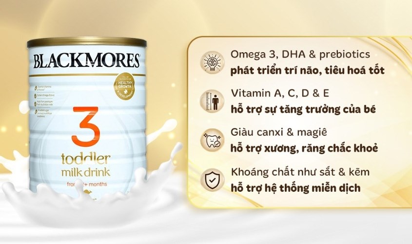 Sữa bột Blackmores Toddler Milk Drink số 3 hương vani 900g (từ 1 tuổi)