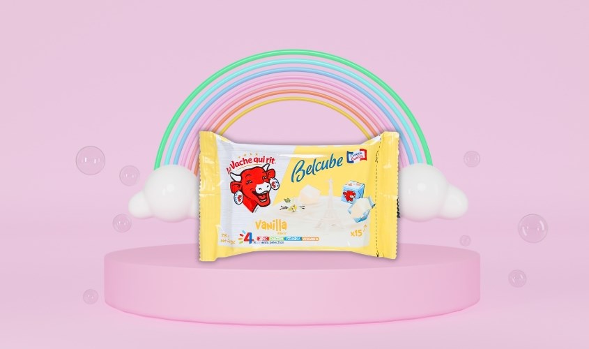 Phô mai Con Bò Cười Belcube vị vani gói 15 viên 78g (từ 1 tuổi)