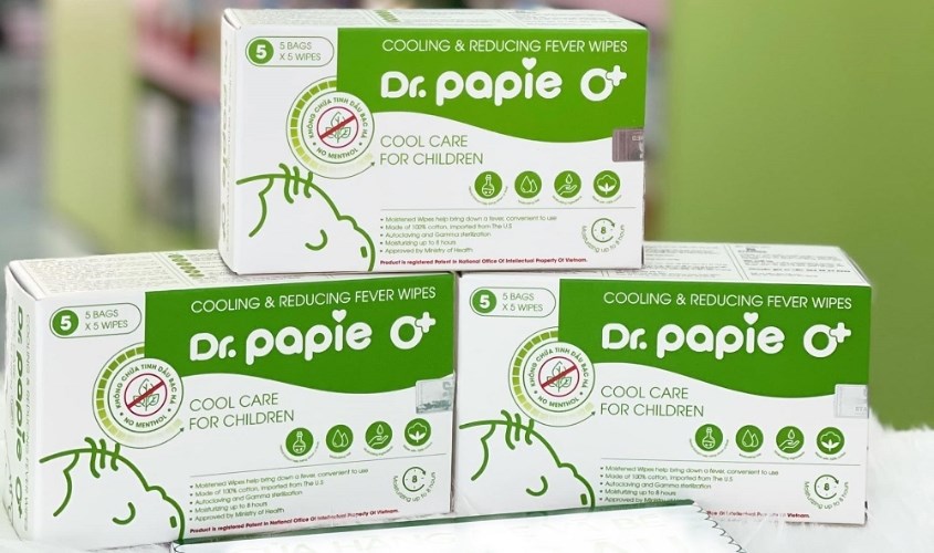 Khăn hạ sốt Dr.Papie cho bé từ 0 tháng (Hộp 5 cái) Khăn hạ sốt Dr.Papie cho bé từ 0 tháng (Hộp 5 cái)