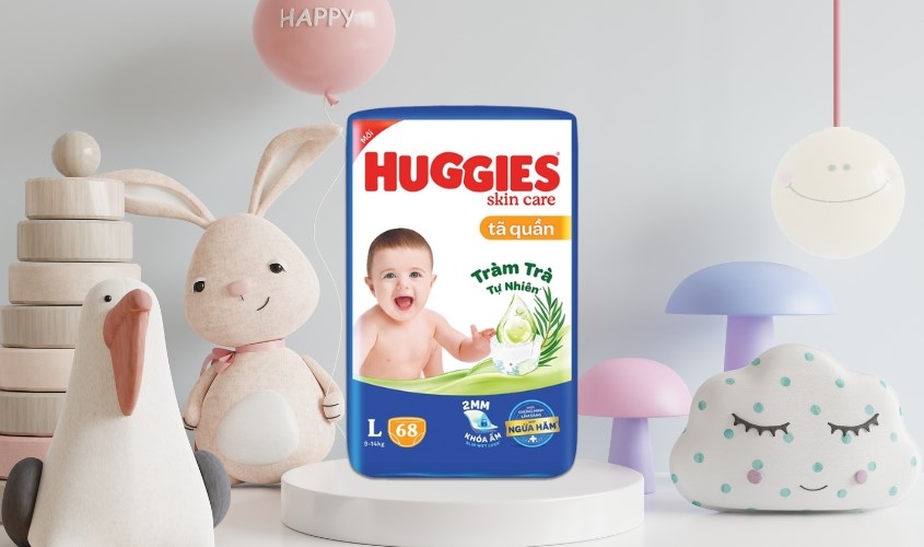Tã quần Huggies Skincare size L 68 miếng (9 - 14 kg) - Giao bao bì ngẫu nhiên Tã quần Huggies Skincare size L 68 miếng (9 - 14 kg) - Giao bao bì ngẫu nhiên