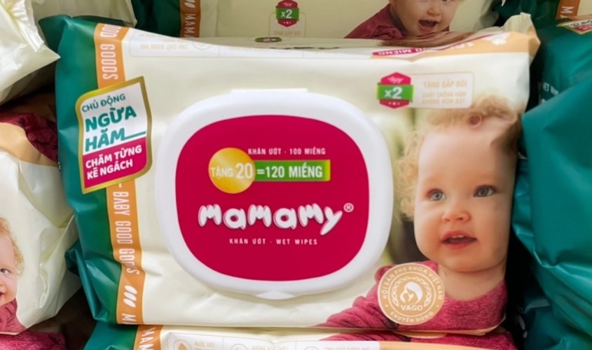 Khăn ướt Mamamy chống hăm và rôm sảy không mùi gói 100 miếng Khăn ướt Mamamy chống hăm và rôm sảy không mùi gói 100 miếng