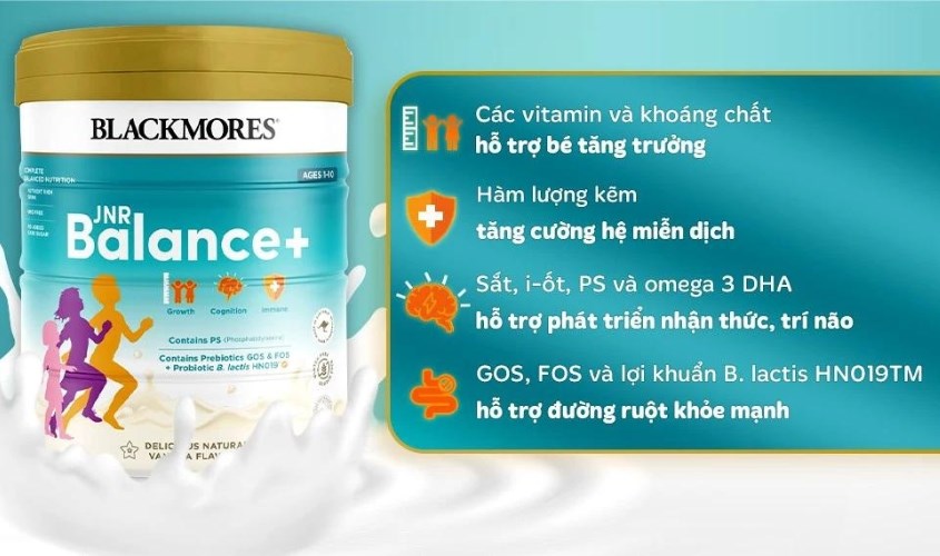 Sữa bột Blackmores JNR Balance+ hương vani 850g (1 - 10 tuổi)