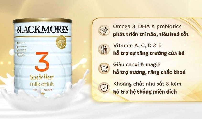 Sữa Blackmores số 3 chứa rất nhiều thành phần dinh dưỡng