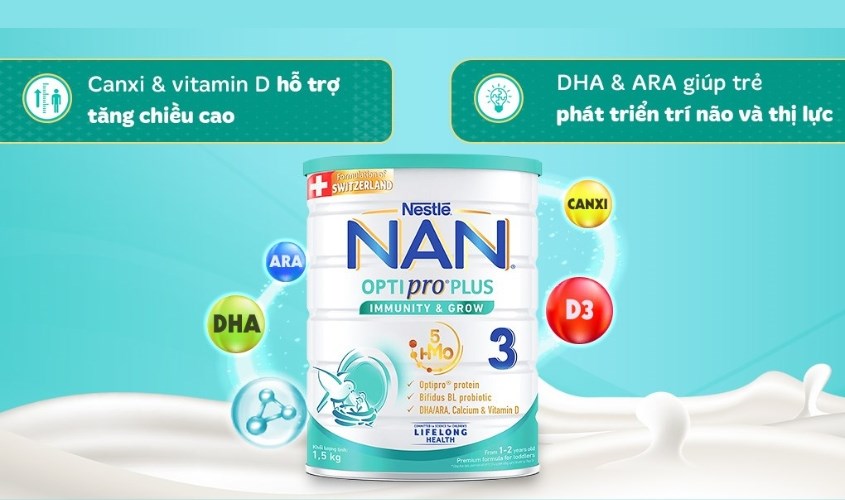 Sữa bột NAN Optipro Plus số 3 1.5 kg (1 - 2 tuổi)