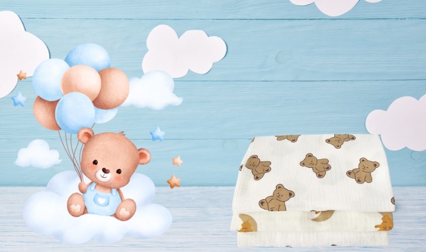 Khăn tắm nhăn cotton KACHOOBABY 2 lớp 85x95 cm