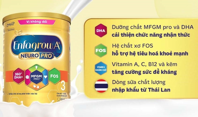 Sữa bột Enfagrow A+ Neuropro số 3 vị không đổi 830g (1 - 3 tuổi) Sữa bột Enfagrow A+ Neuropro số 3 vị không đổi 830g (1 - 3 tuổi)