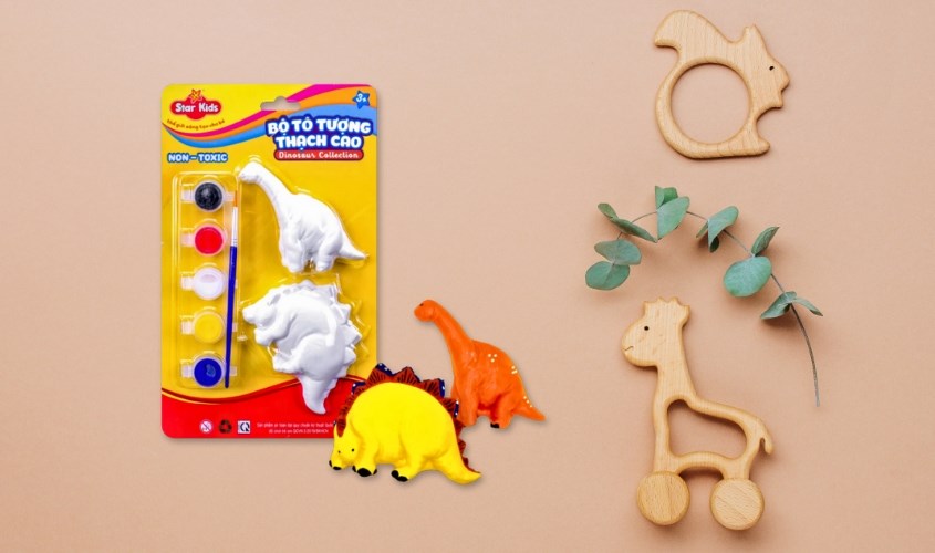Bộ đồ chơi tô tượng thạch cao khủng long Star Kids K-121