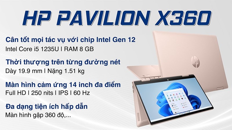 M&aacute;y c&oacute; m&agrave;n h&igrave;nh cảm ứng c&ugrave;ng khả năng gập m&agrave;n h&igrave;nh 360 độ