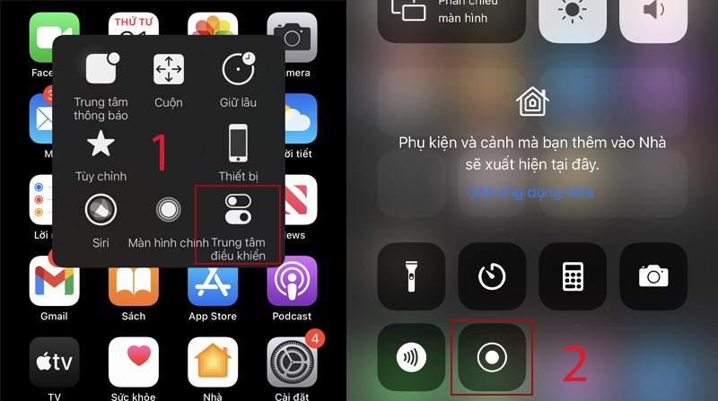 Nhấn v&agrave;o biểu tượng ghi m&agrave;n h&igrave;nh tr&ecirc;n iPad để thực hiện ghi m&agrave;n h&igrave;nh