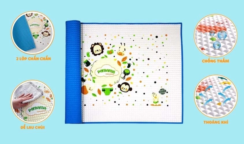 Thảm Pamama RB-P0001BU 90x60 cm - Màu xanh