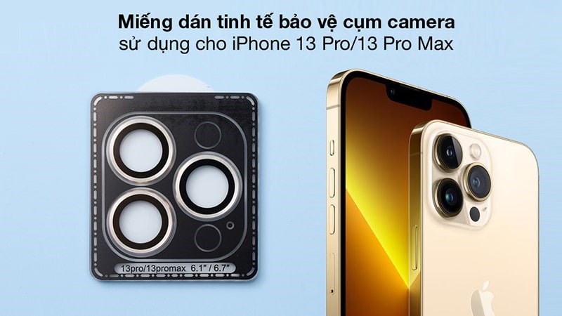 Sử dụng miếng d&aacute;n bảo vệ camera sau của iPhone 13 Pro Max