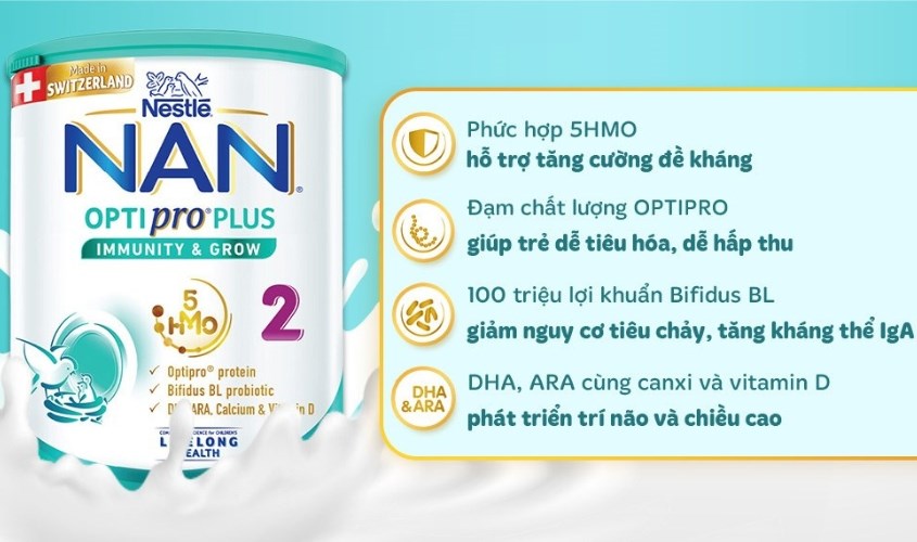 Sữa bột NAN Optipro Plus số 2 800g (6 - 12 tháng)