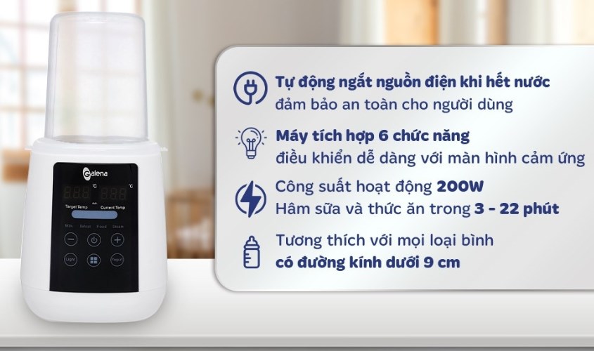 Máy hâm sữa tiệt trùng điện tử Galena GA-W02