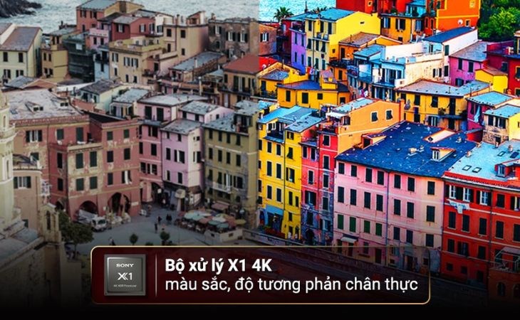 Google Tivi Sony 4K 75 inch KD-75X77L với độ phân giải 4K hiện đại