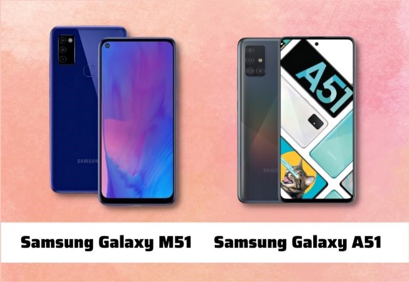 Điểm chung của Galaxy A51 và M51 đều sử dụng màn hình tràn viền vô cực Infinity-O Dòng Galaxy M51 sẽ cho người dùng sử dụng thoải mái hơn với dung lượng pin lên tới 7000 mAh