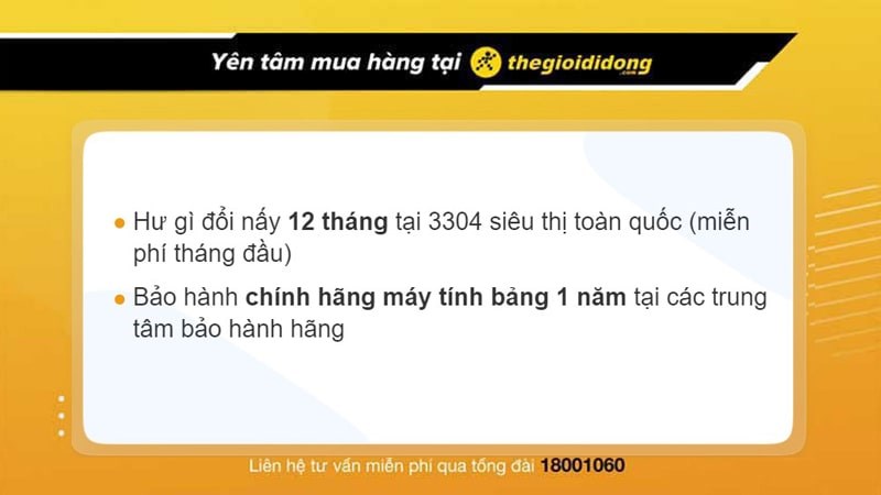 Ch&iacute;nh s&aacute;ch bảo h&agrave;nh khi mua m&aacute;y t&iacute;nh bảng tại TGDĐ