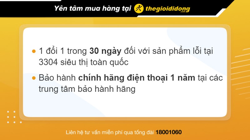 Chính sách bảo hành điện thoại tại TGDĐ Chính sách bảo hành điện thoại tại TGDĐ