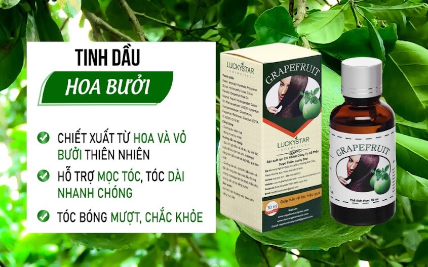 Tinh dầu bưởi Luckystar dưỡng tóc, giảm gãy rụng chai 30ml