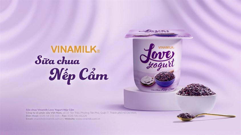 Sữa Chua Ăn Love Yogurt Nếp Cẩm - Vỉ 4 Hộp 100g