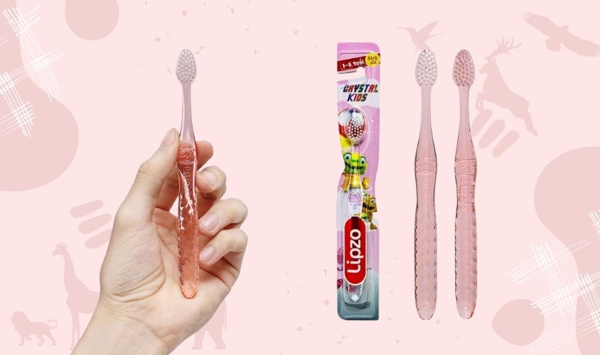 Bàn chải cho bé Lipzo Crystal Kids lông siêu mềm (1 - 5 tuổi) - Màu ngẫu nhiên