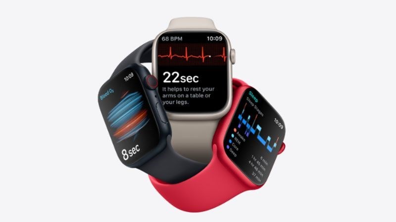 Diện mạo đẳng cấp của Apple Watch S8 viền th&eacute;p.