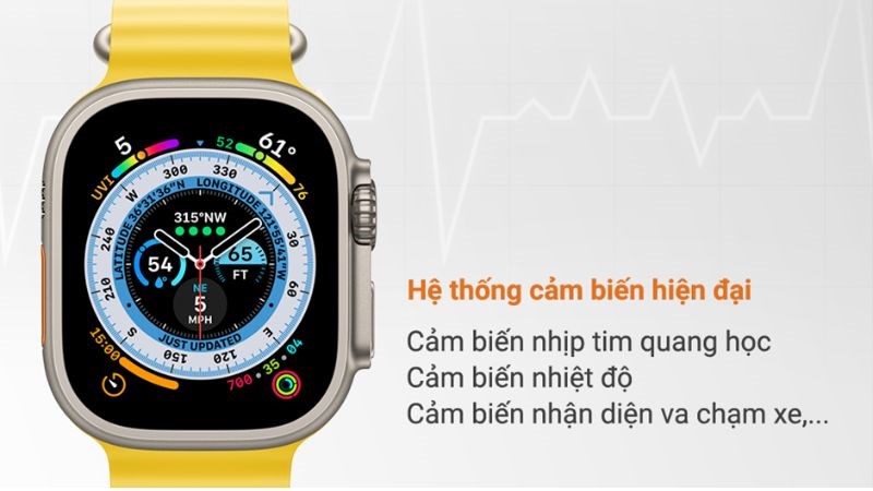 Hệ thống cảm biến của Apple Watch Ultra LTE hiện đại Hệ thống cảm biến của Apple Watch Ultra LTE hiện đại