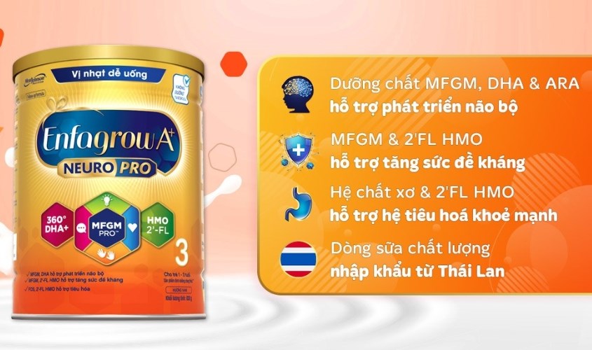 Sữa bột Enfagrow A+ Neuropro số 3 830g (12 - 36 tháng)