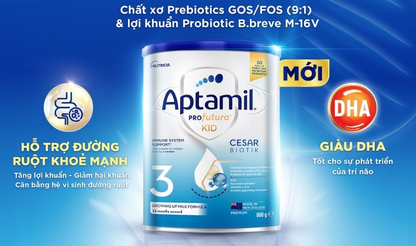 Sữa bột Aptamil Profutura Kid Cesarbiotik số 3 800g (từ 2 tuổi)