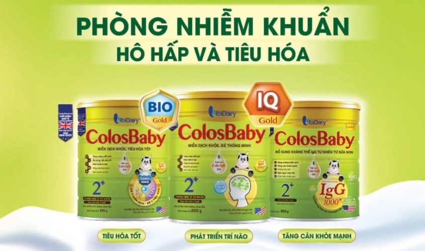 Sữa bột ColosBaby IQ Gold 2+ (sữa non) hương vani 800g (từ 2 tuổi)