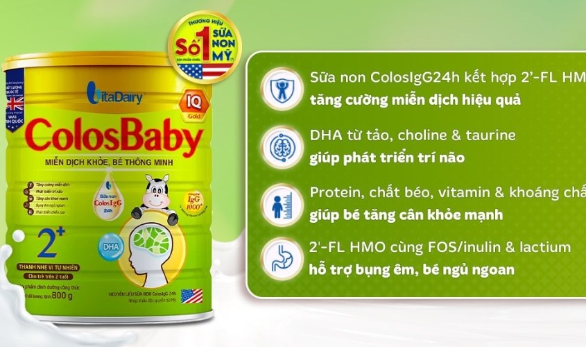 Sữa bột ColosBaby IQ Gold 2+ hương vani 800g (trên 2 tuổi)