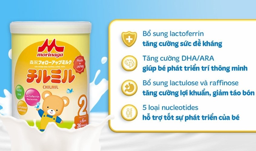 Sữa bột Morinaga Chilmil số 2 850g (6 - 36 tháng)