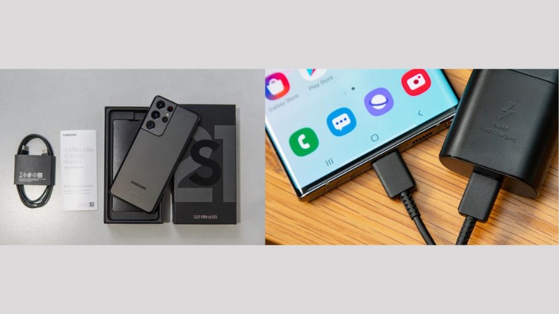 Bộ sạc của Samsung Galaxy S21 Ultra v&agrave; Note 20 Ultra