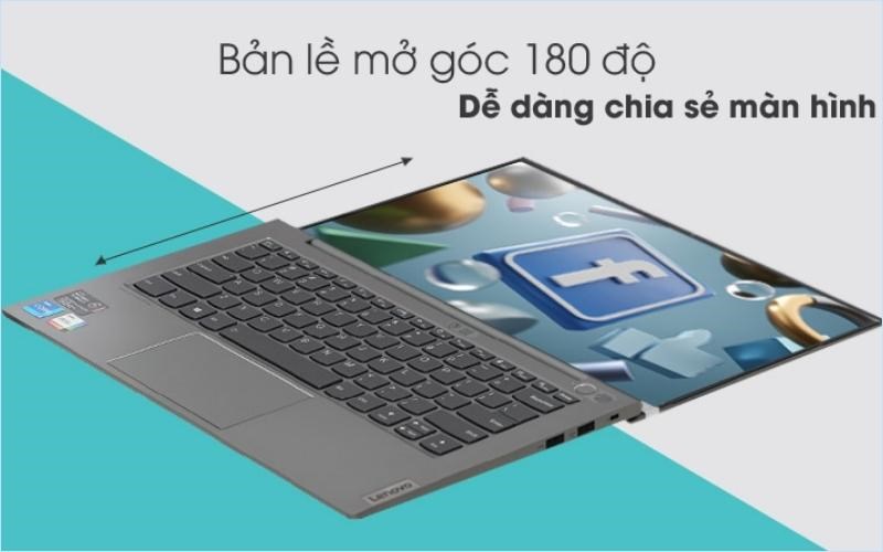 Chiếc laptop được tích hợp đèn bàn phím, bản lề có thể mở 180 độ cực kỳ tiện lợi