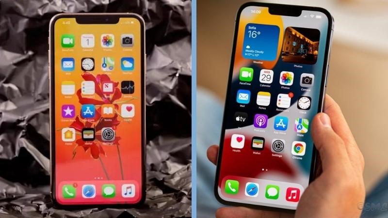 M&agrave;n h&igrave;nh chất lượng của iPhone 11 v&agrave; iPhone 13 Pro Max
