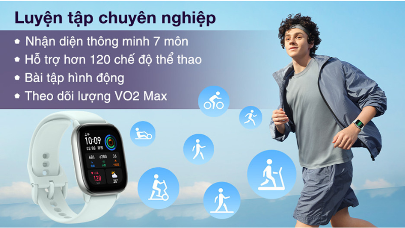 Hỗ trợ hơn 120 chế độ luyện tập thể thao