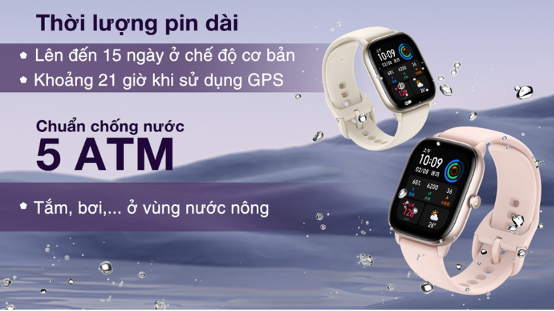 Thời lượng sử dụng của Amazfit GTS 4 Mini l&ecirc;n đến 15 ng&agrave;y