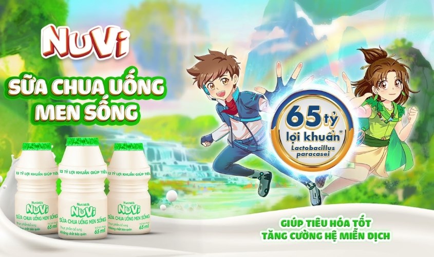 Lốc 5 chai sữa chua uống men sống Nutifood 65 ml (từ 1 tuổi)