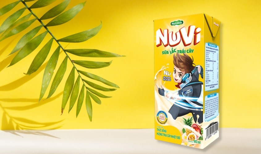 Sữa trái cây Nutifood NuVi Power hương trái cây nhiệt đới 110 ml (từ 1 tuổi)