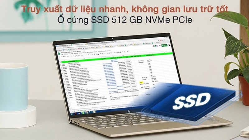 Truy xuất dữ liệu nhanh với ổ cứng SSD 512 GB