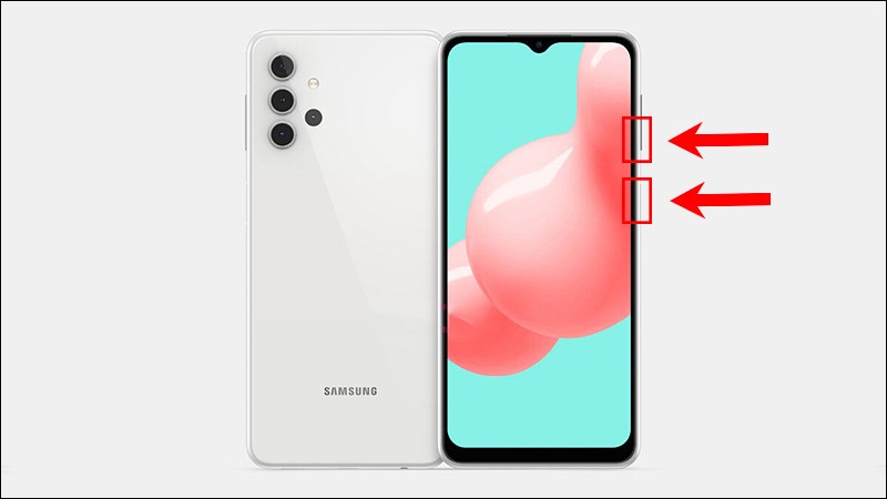 Nhấn giữ ph&iacute;m nguồn v&agrave; ph&iacute;m giảm &acirc;m lượng c&ugrave;ng l&uacute;c