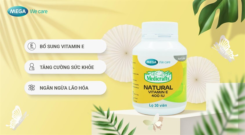 Medicrafts Natural Vitamin E 400IU hạn chế lão hóa chai 30 viên
