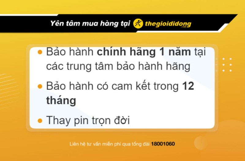 Ch&iacute;nh s&aacute;ch bảo h&agrave;nh hấp dẫn khi mua đồng hồ tại Thế Giới Di Động