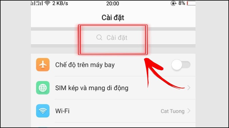 T&igrave;m nhanh mục Chia đ&ocirc;i m&agrave;n h&igrave;nh qua thanh ngang c&oacute; k&yacute; hiệu k&iacute;nh l&uacute;p